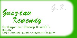 gusztav kemendy business card